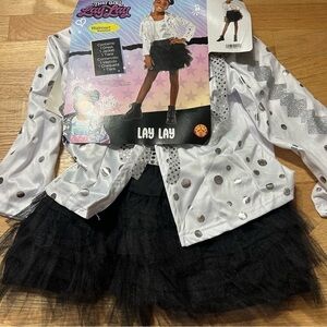That Girl Lay Lay Costume Nickelodeon NEW Small Dress Jacket Black Silver Kids